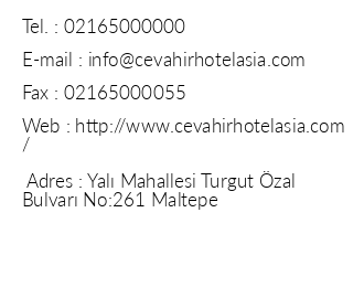 Cevahir Hotel stanbul Asia iletiim bilgileri